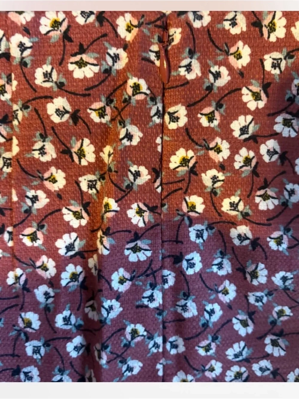 LOFT Rust Floral Pencil Skirt